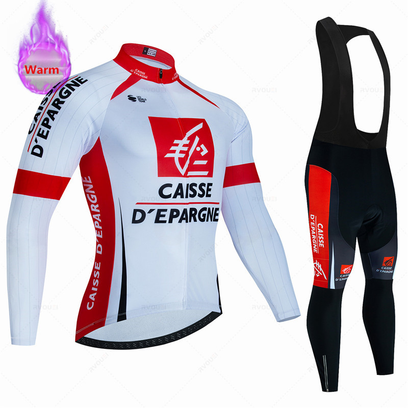 Cycling Protective Gear - Caisse D'épargne Winter Thermisch Fleece Wielertrui