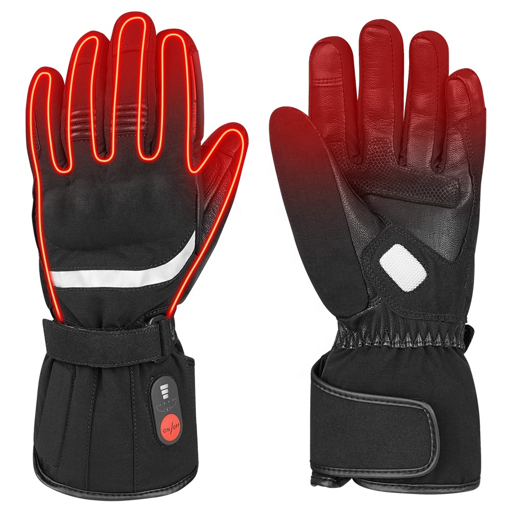 Cycling Gloves - Verwarmde motorhandschoenen van leer, winddicht en