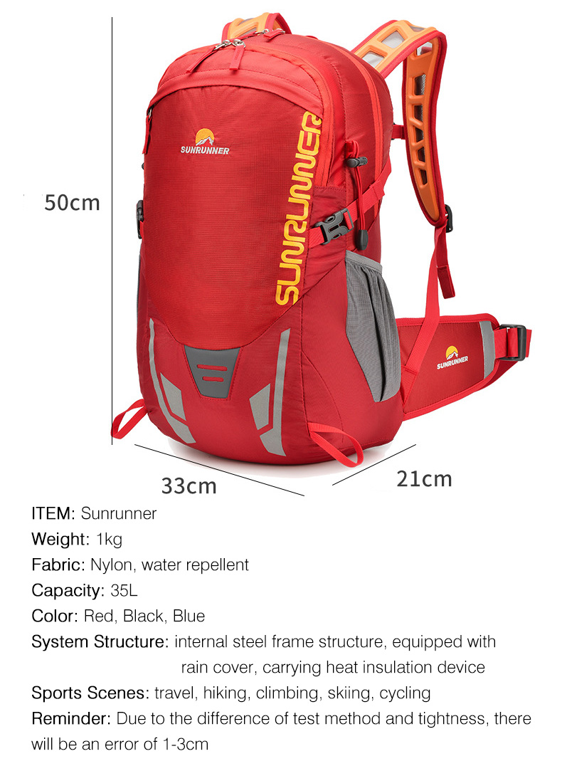 35L wandelrugzak met grote cap - Cycling Gear Bag recensie en prijs