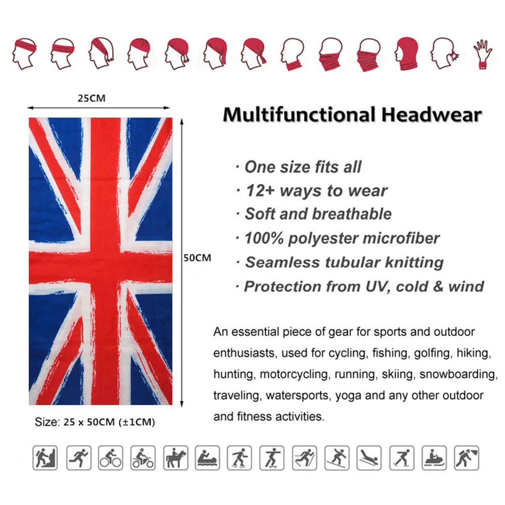 UK Union Vlag Neck Tube Bandan - Cycling Gear Uk recensie en prijs